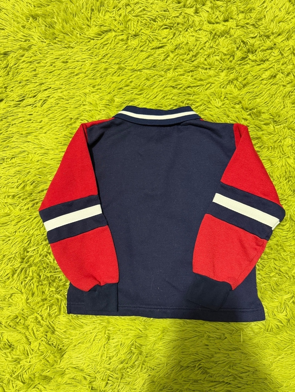 Vintage 90s Scooby-Doo Fleece Pullover Rugby Shirt Red Blue Kids Size 6 - Picture 2 of 3